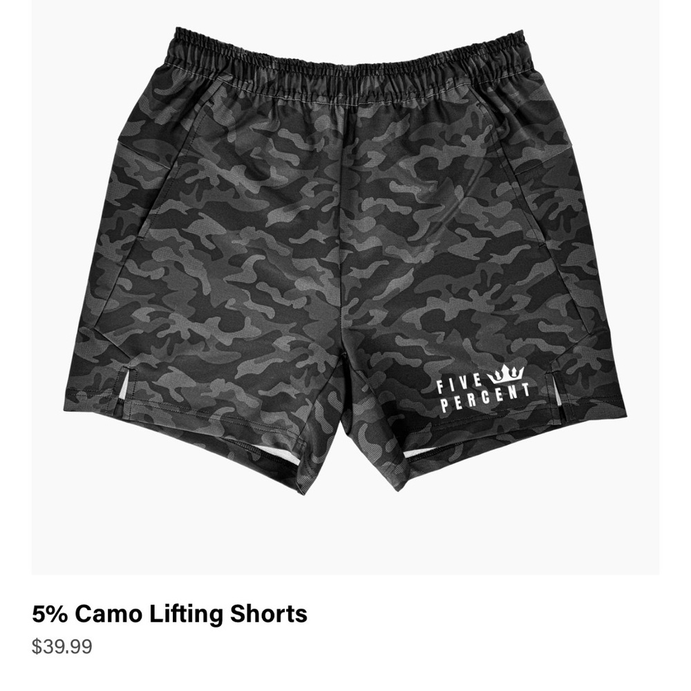 Men's Athletic Camo Shorts - Black